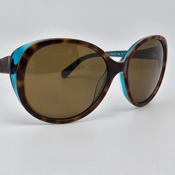 Kate Spade Finola Havana Teal Frame Polarized Dark Brown Lens Sunglasses w/ Case main image 9